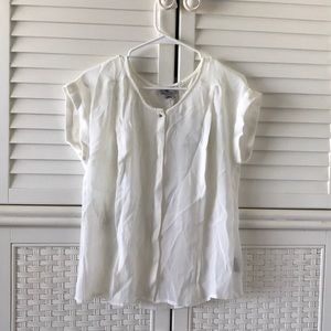 Worthington White Button Up Blouse Medium